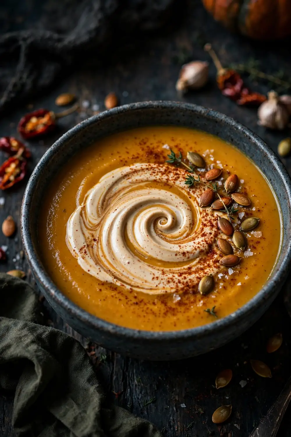 Pumpkin cottage cheese soup