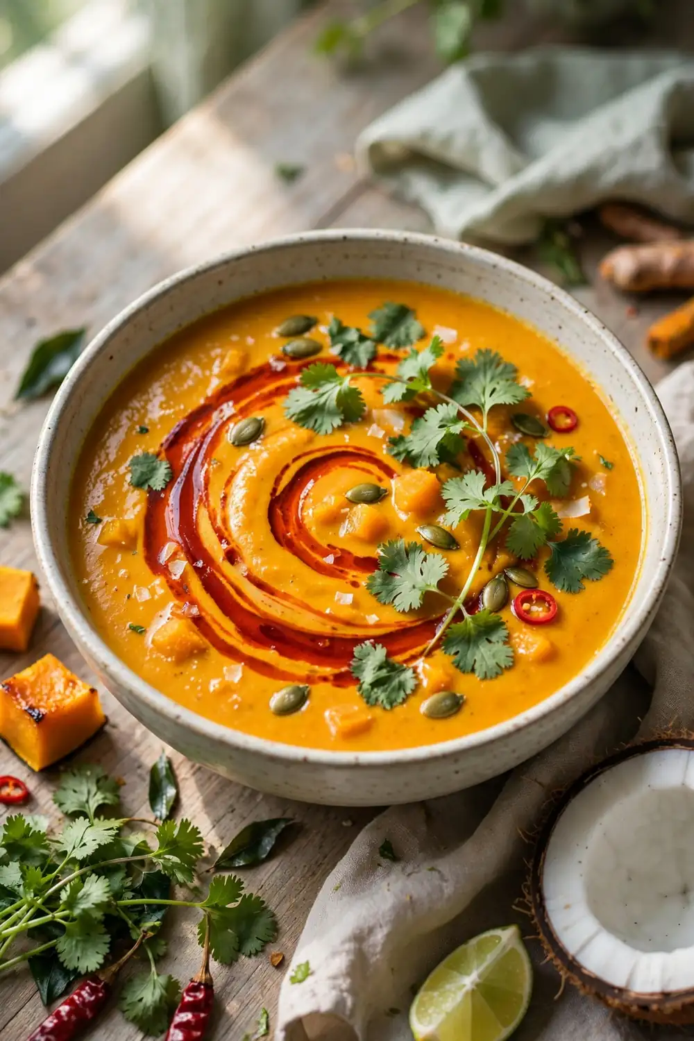 Pumpkin cottage cheese soup