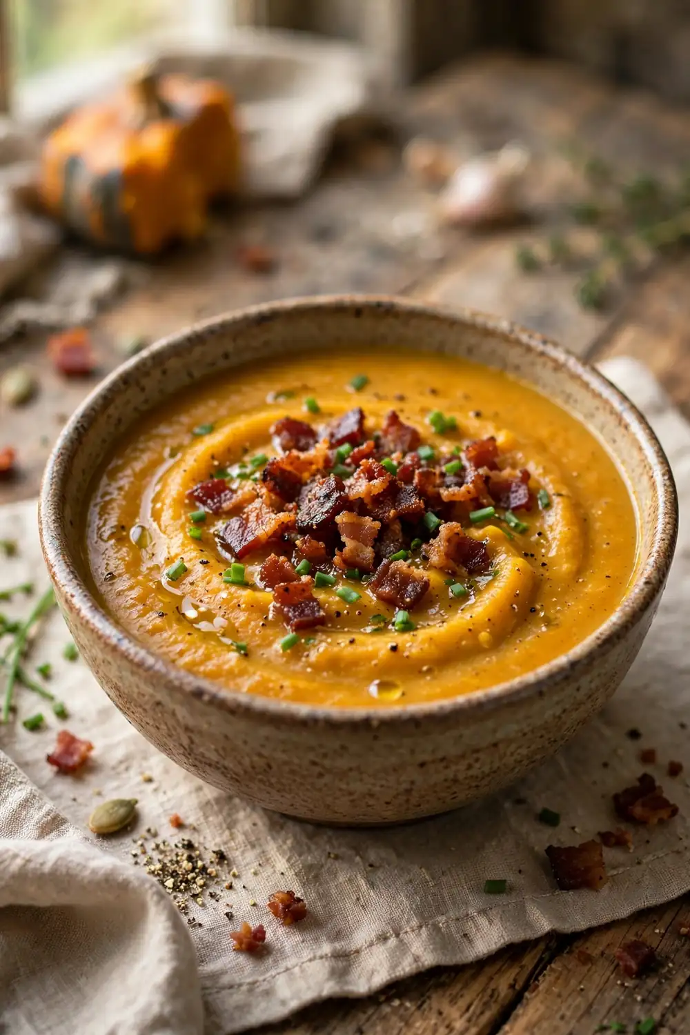 Pumpkin cottage cheese soup