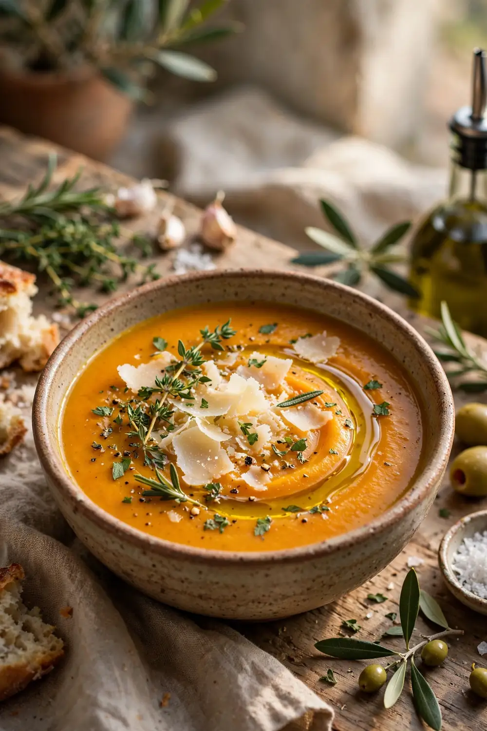 Pumpkin cottage cheese soup