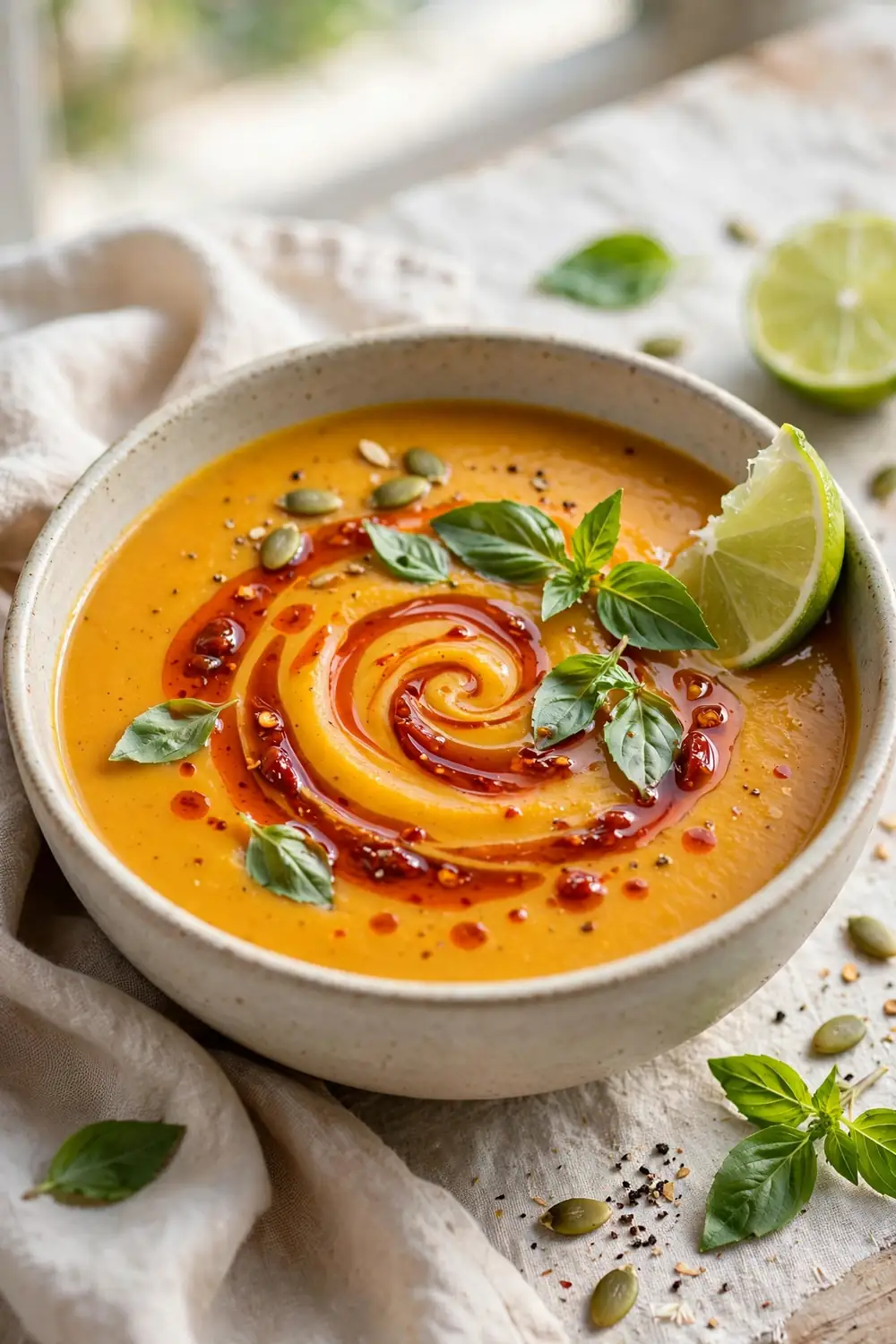 Pumpkin cottage cheese soup