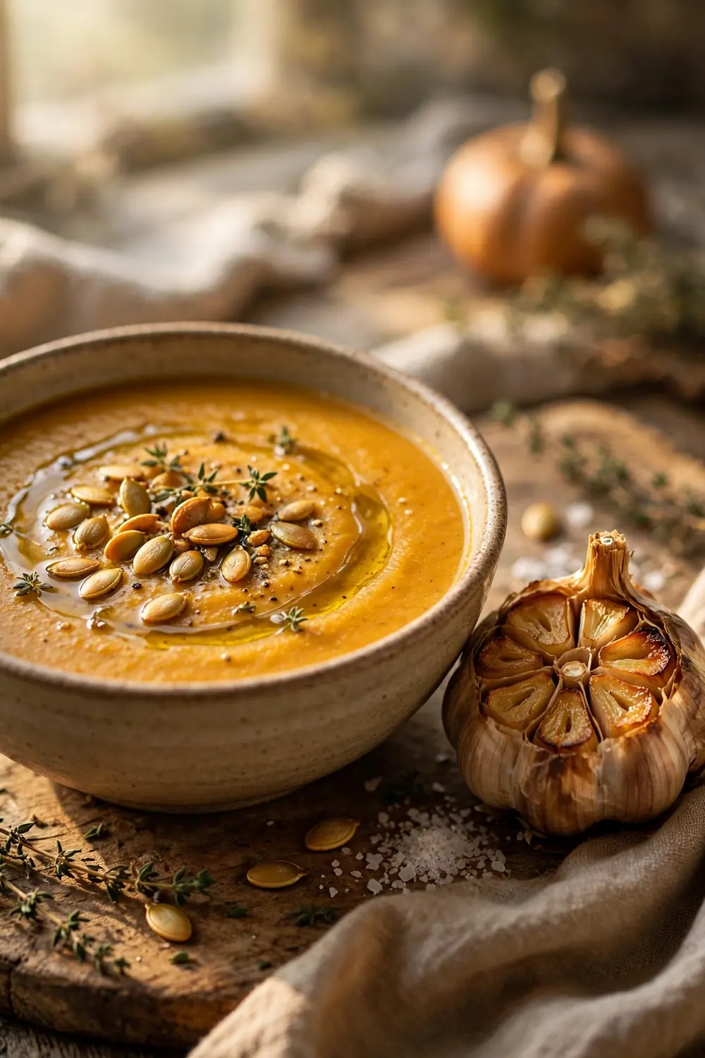 Pumpkin cottage cheese soup