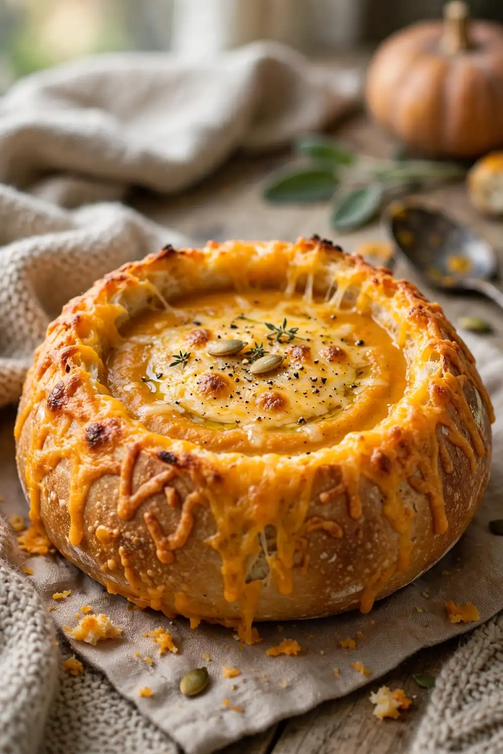 Pumpkin cottage cheese soup