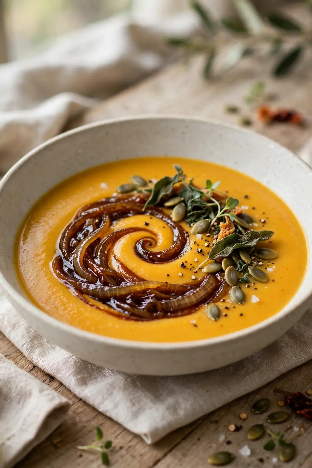 Pumpkin cottage cheese soup