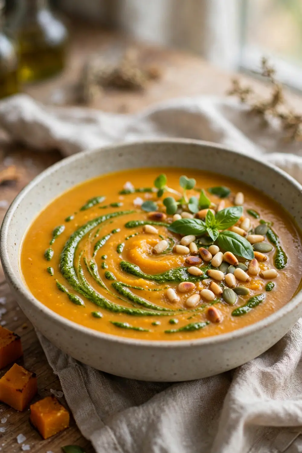 Pumpkin cottage cheese soup