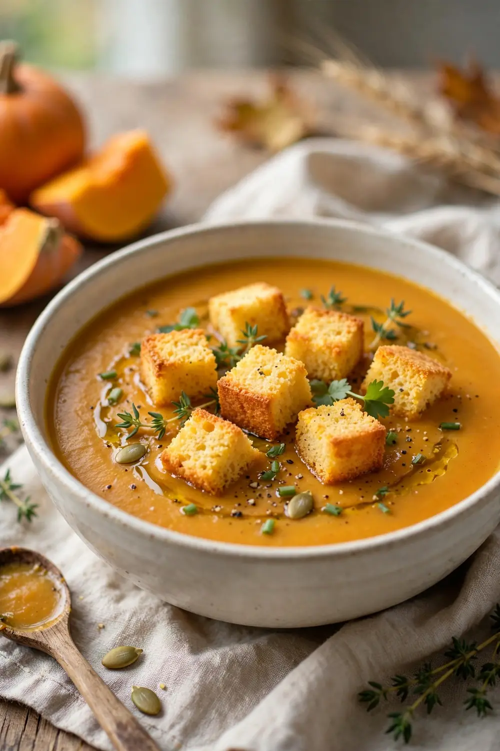 Pumpkin cottage cheese soup