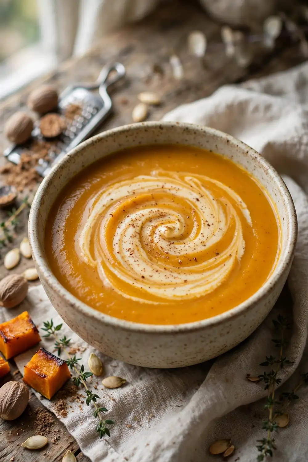 Pumpkin cottage cheese soup