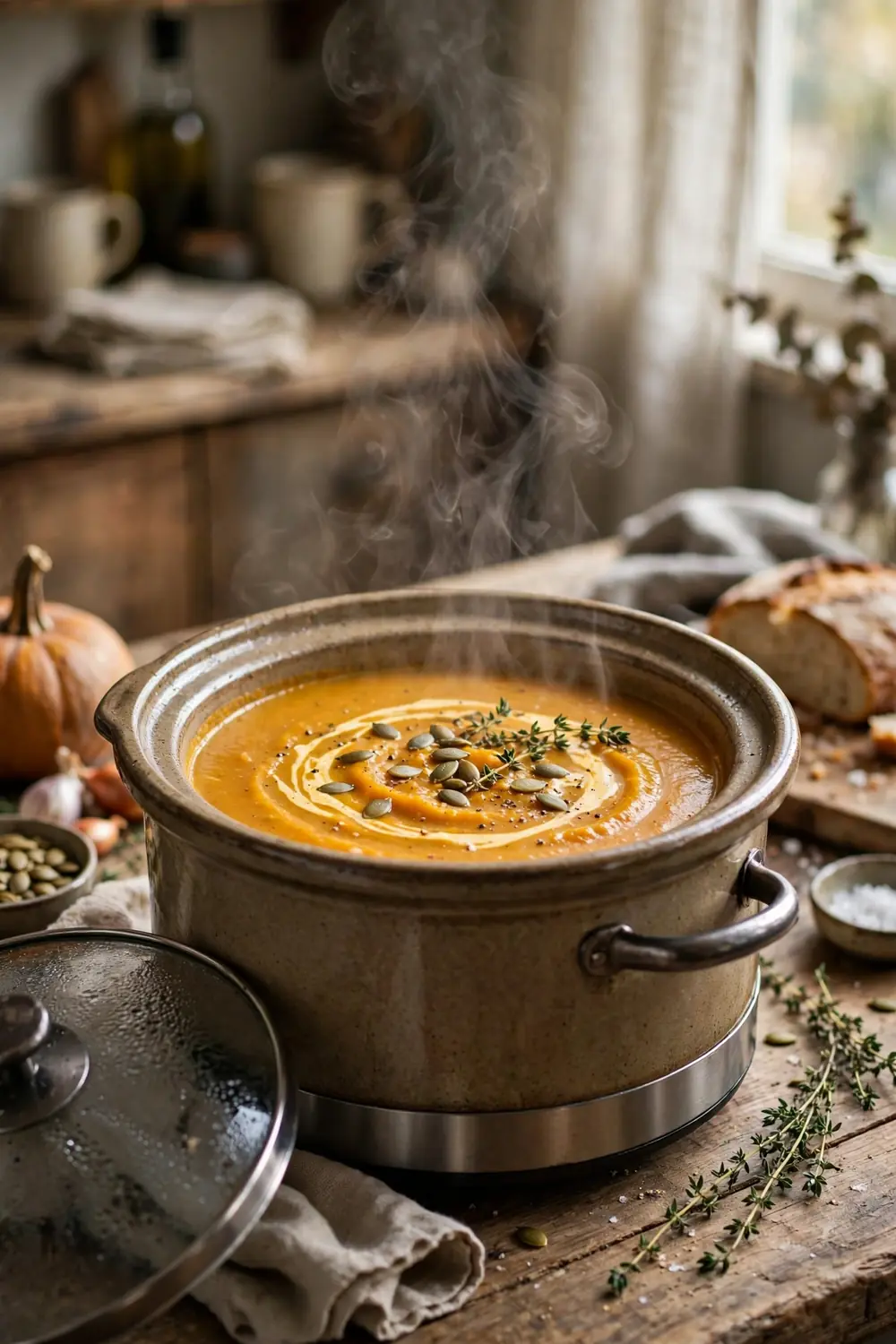 Pumpkin cottage cheese soup