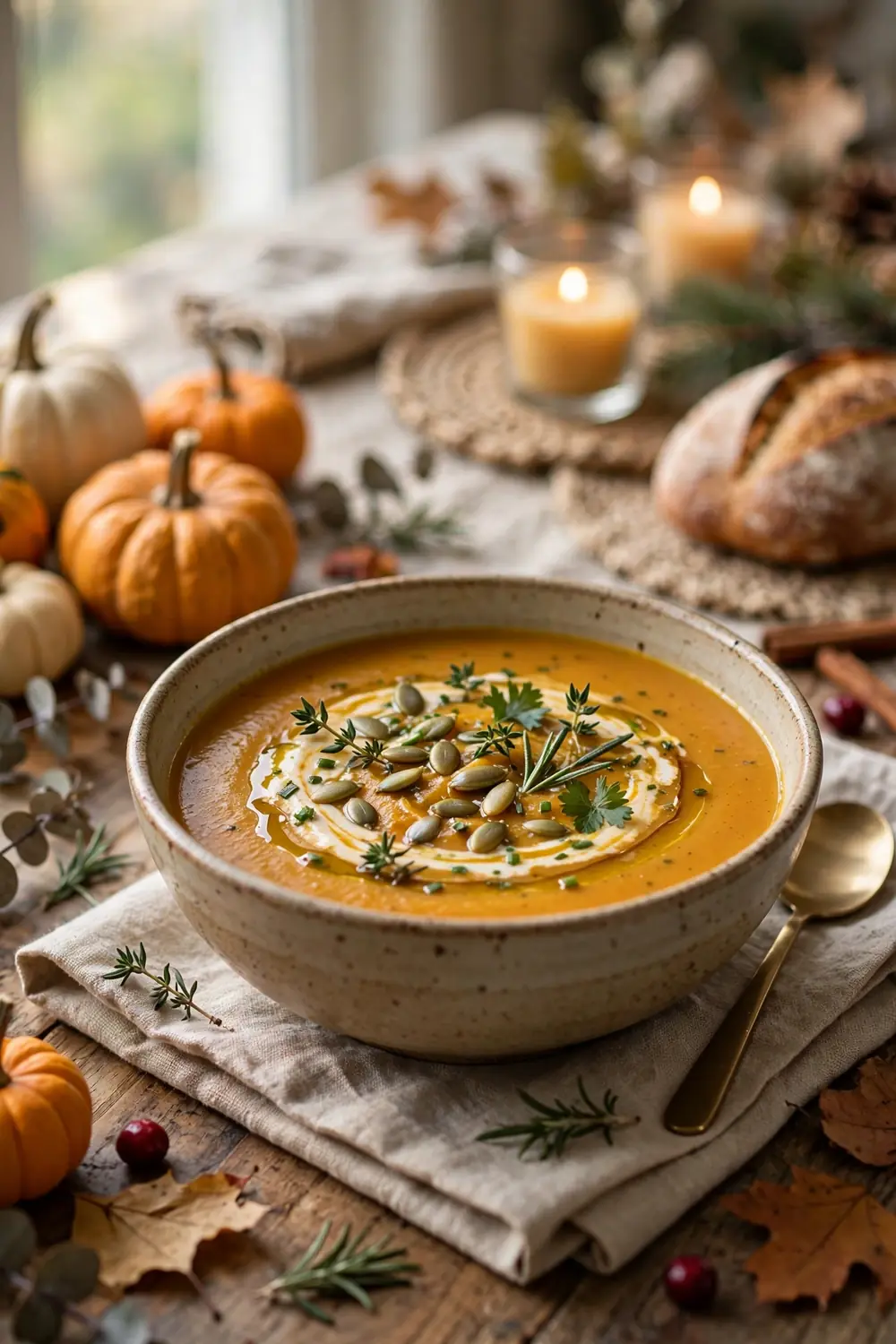 Pumpkin cottage cheese soup