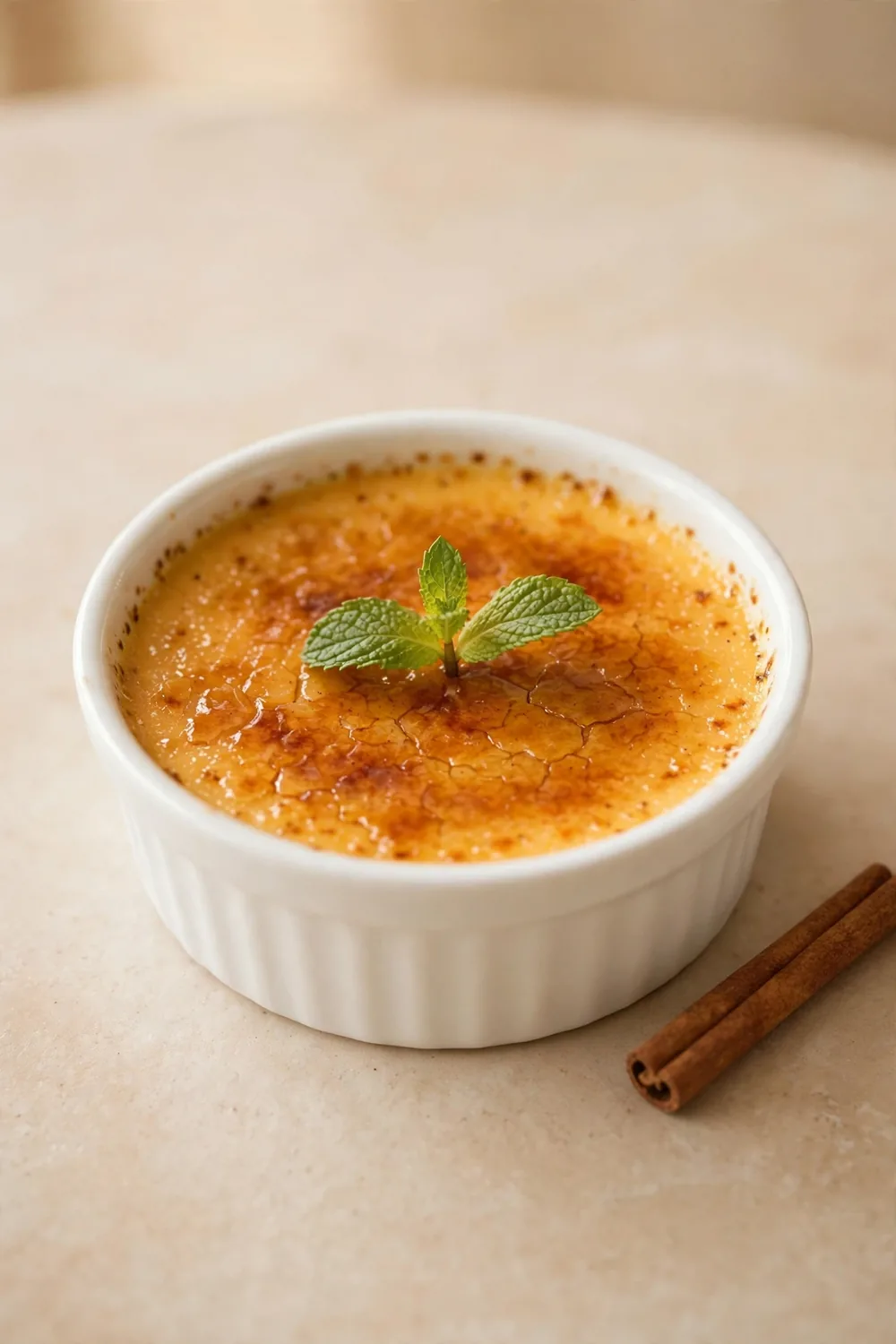 Pumpkin creme brulee with torched sugar