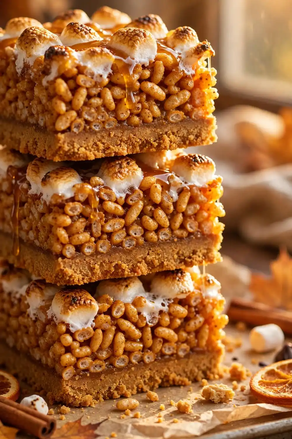 pumpkin spice rice krispie treats 11