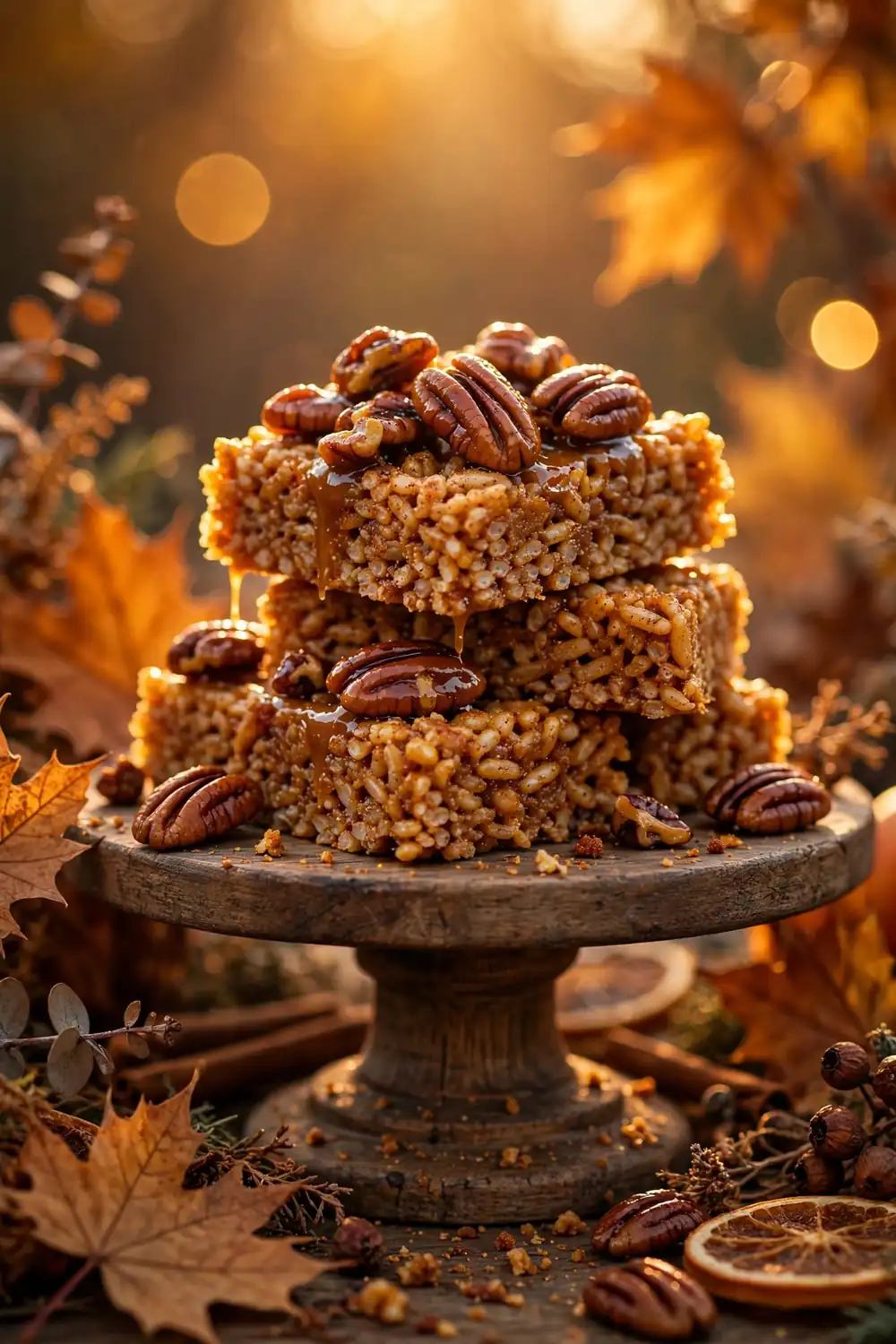 pumpkin spice rice krispie treats 13