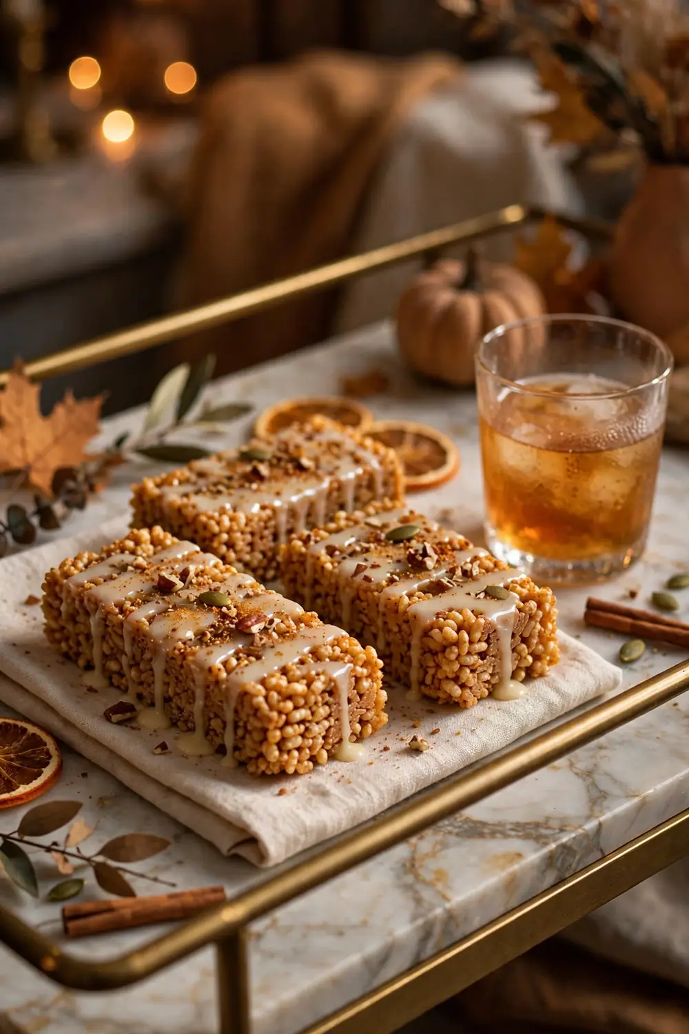pumpkin spice rice krispie treats 19