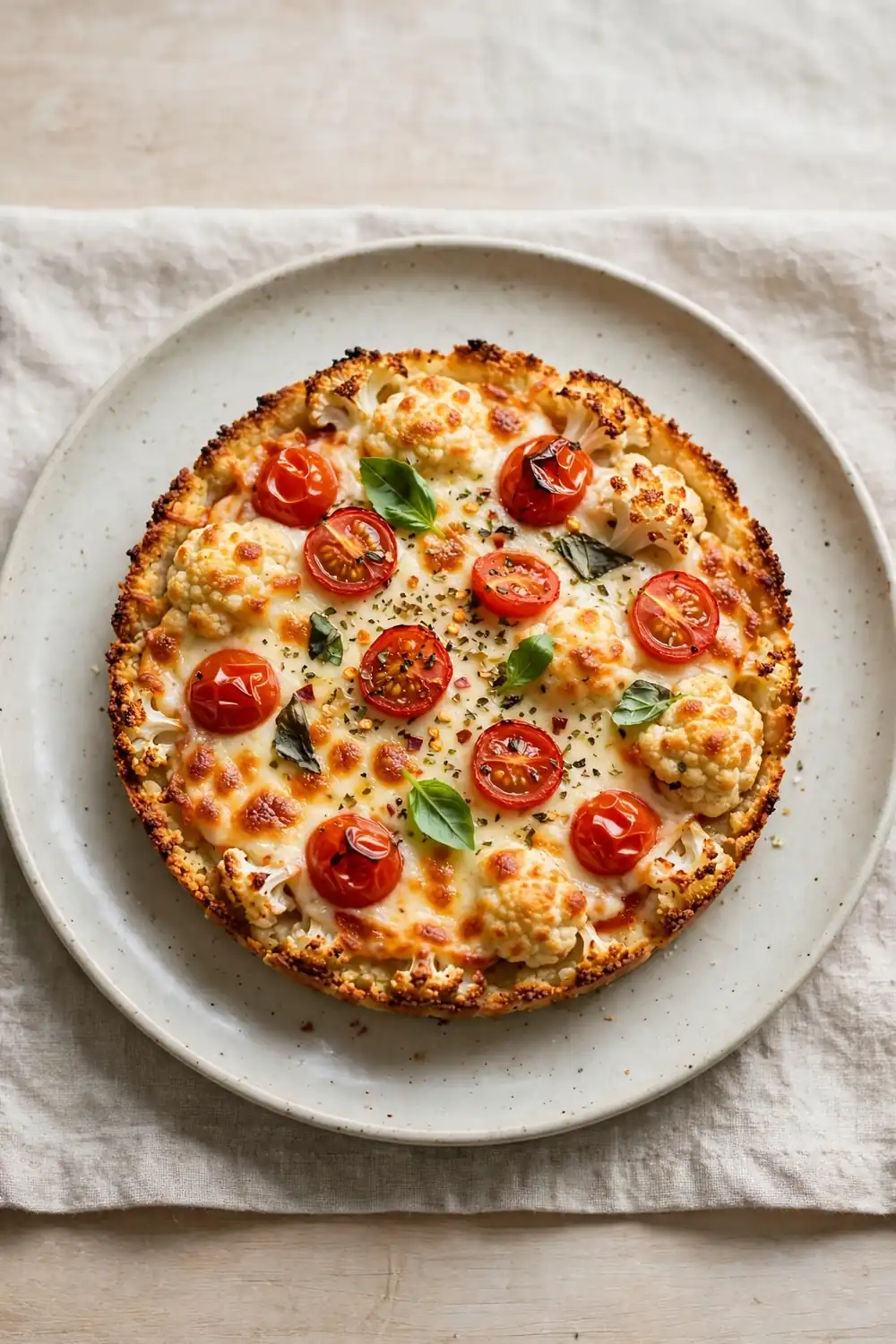 Cauliflower crust pizza, one of 20 satisfying low carb dinners