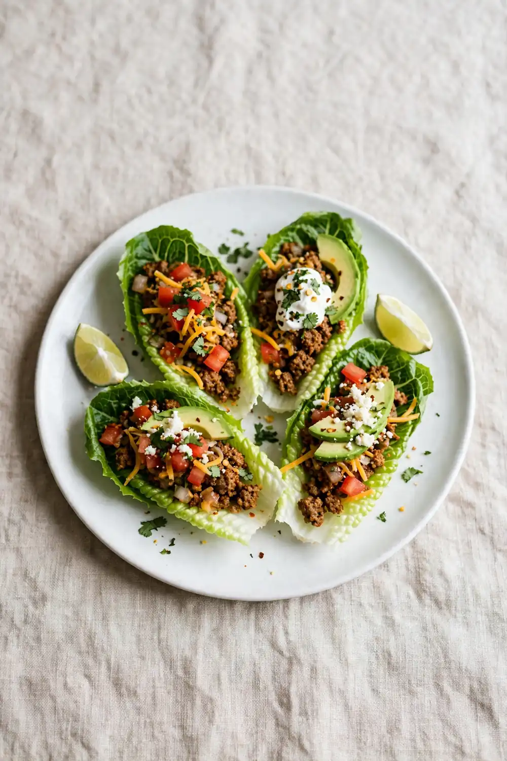 Taco lettuce boats, one of 20 satisfying low carb dinners