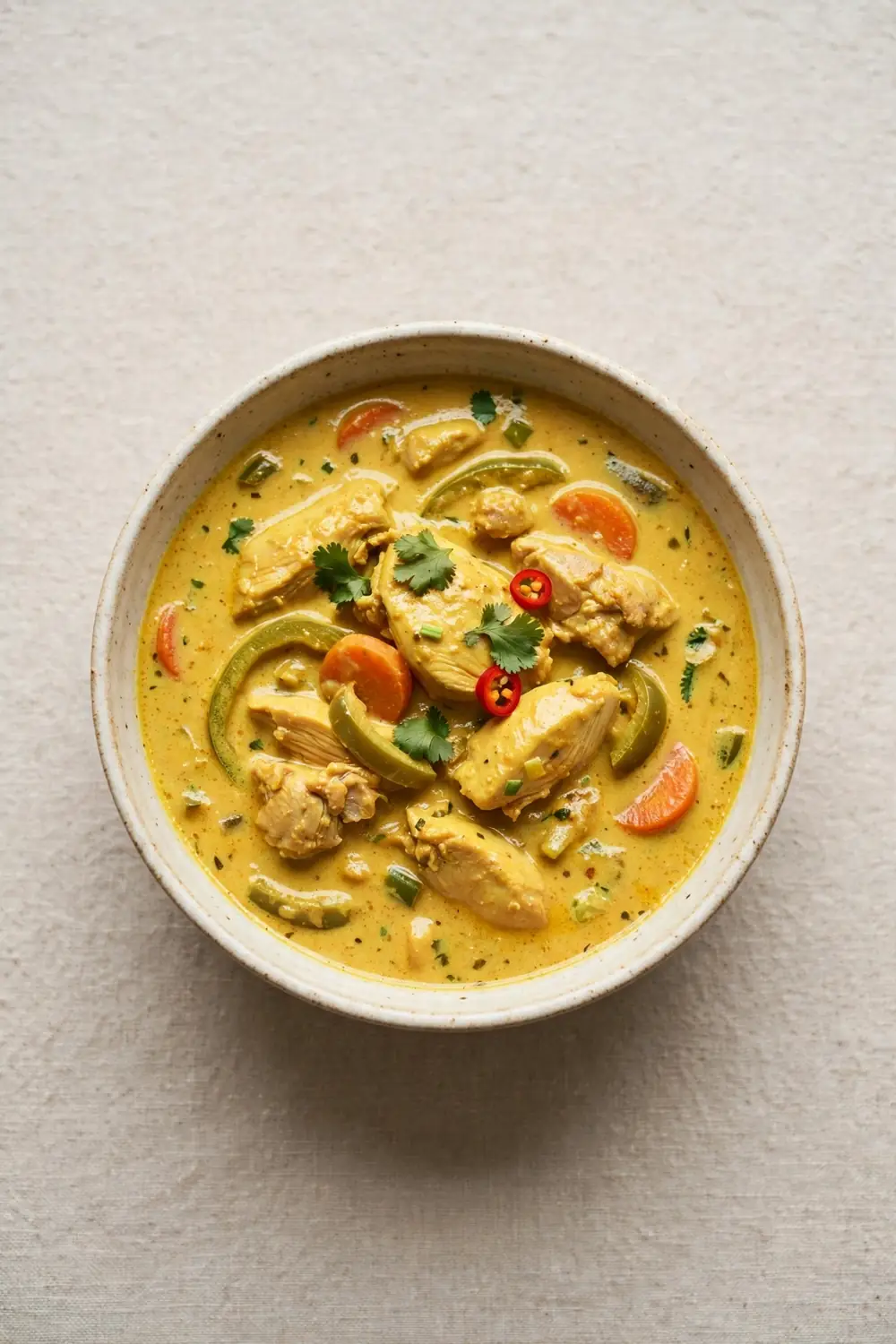 Coconut curry chicken soup, one of 20 satisfying low carb dinners