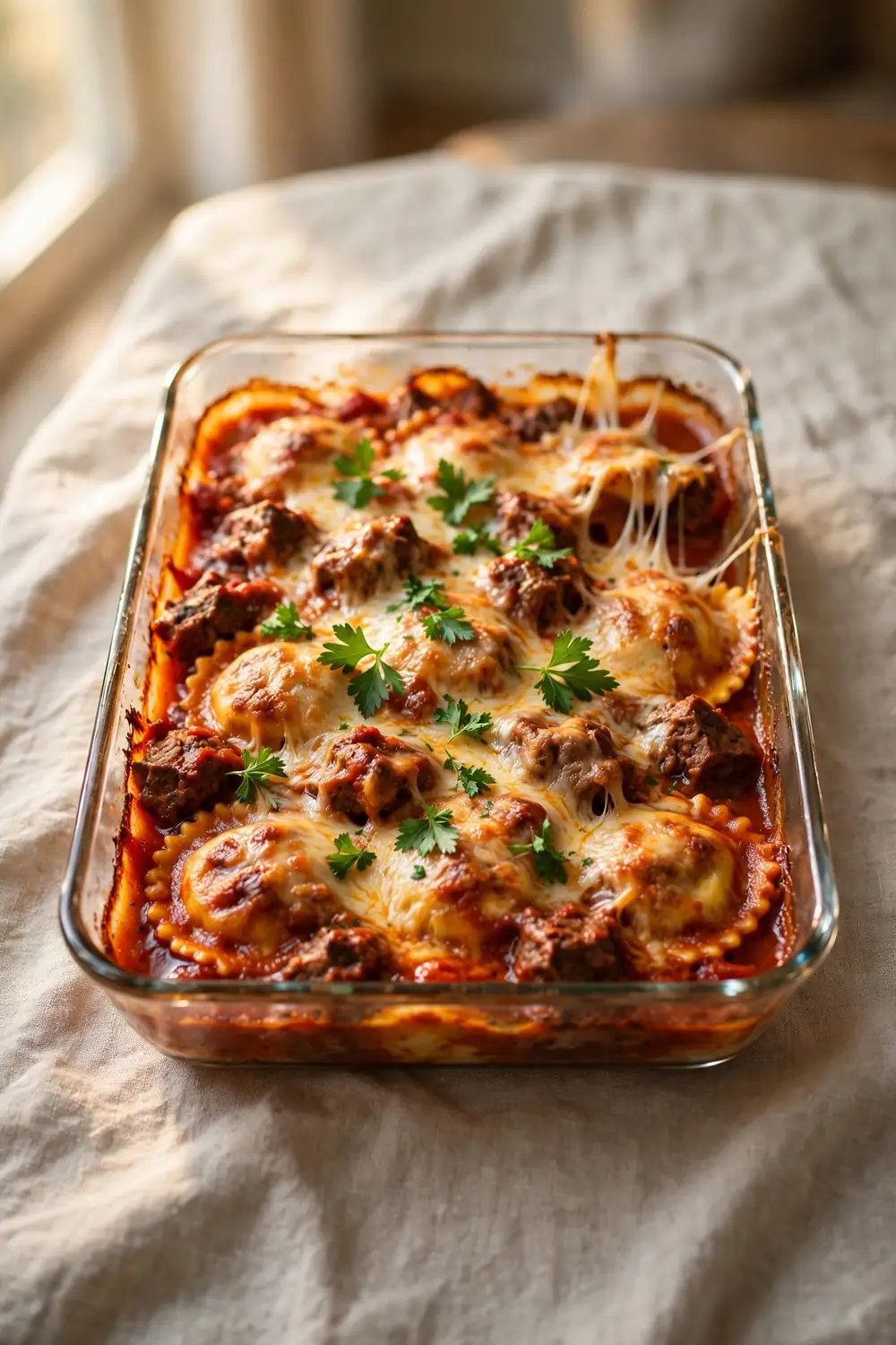 Meat sauce comfort bake