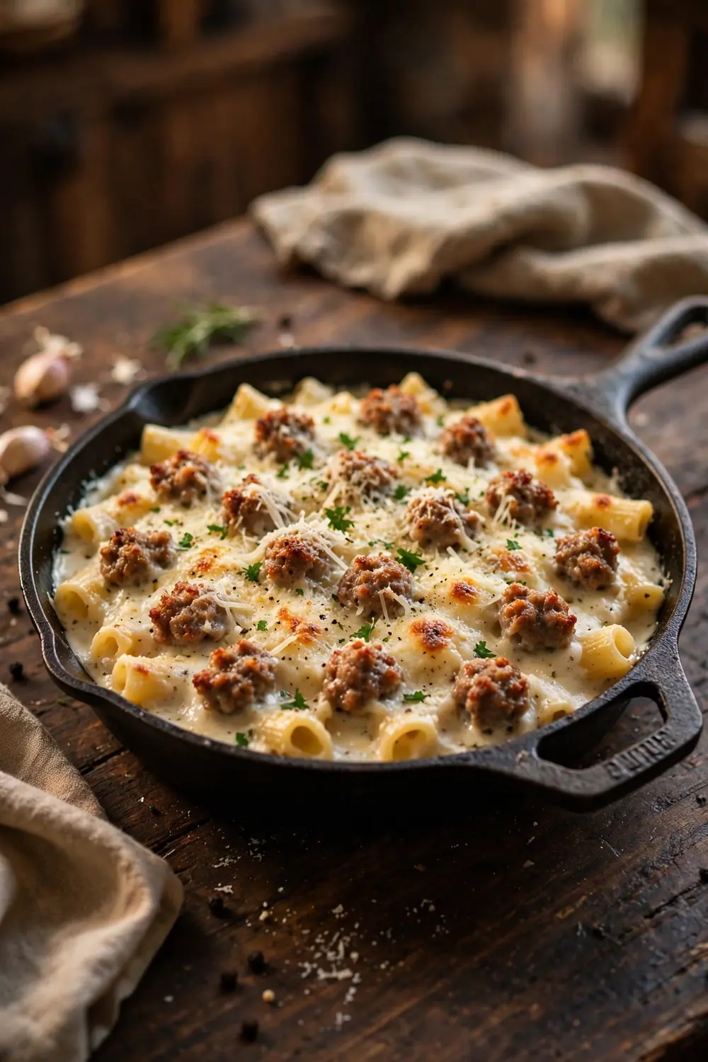 Sausage alfredo twist