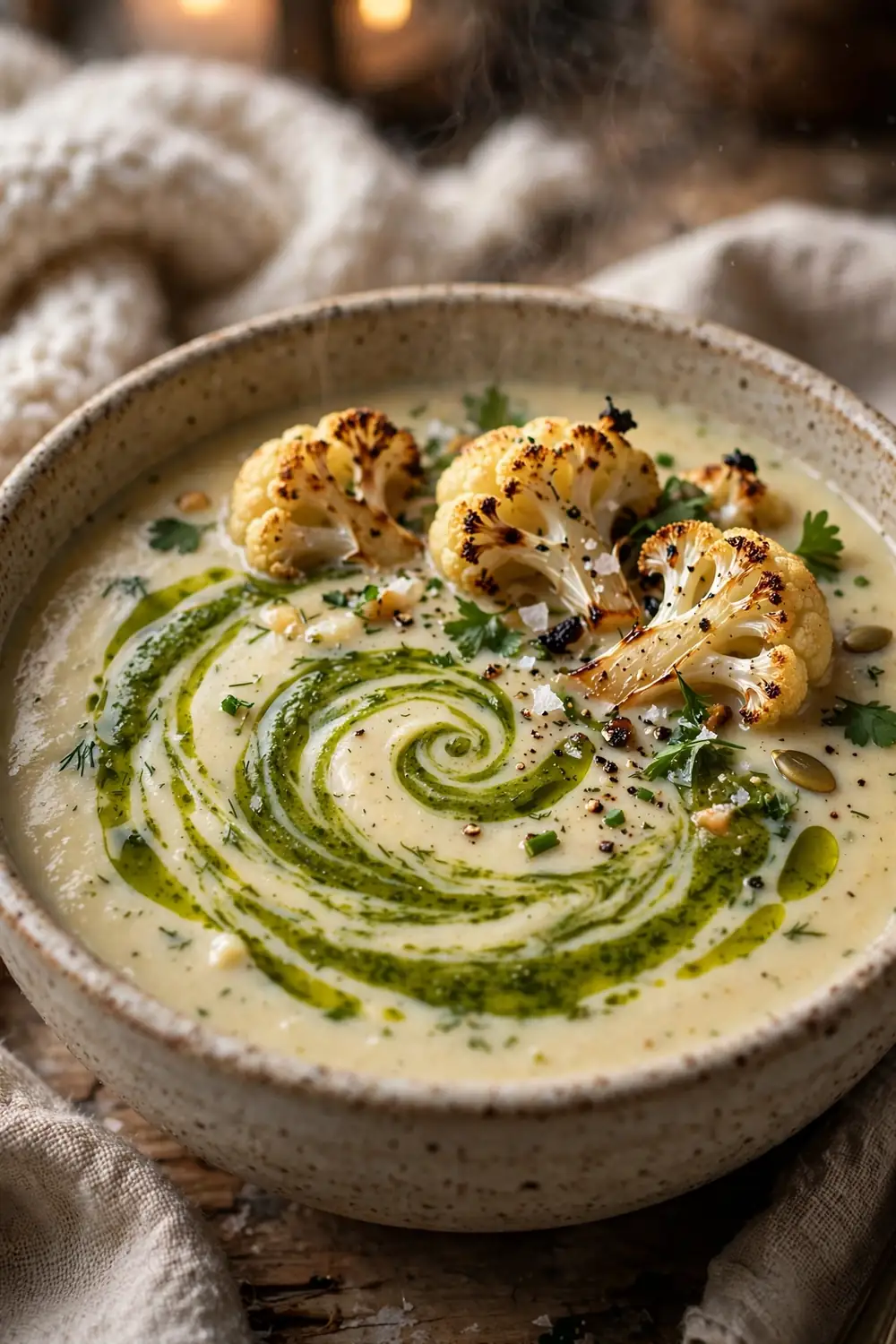 Roasted cauliflower soup