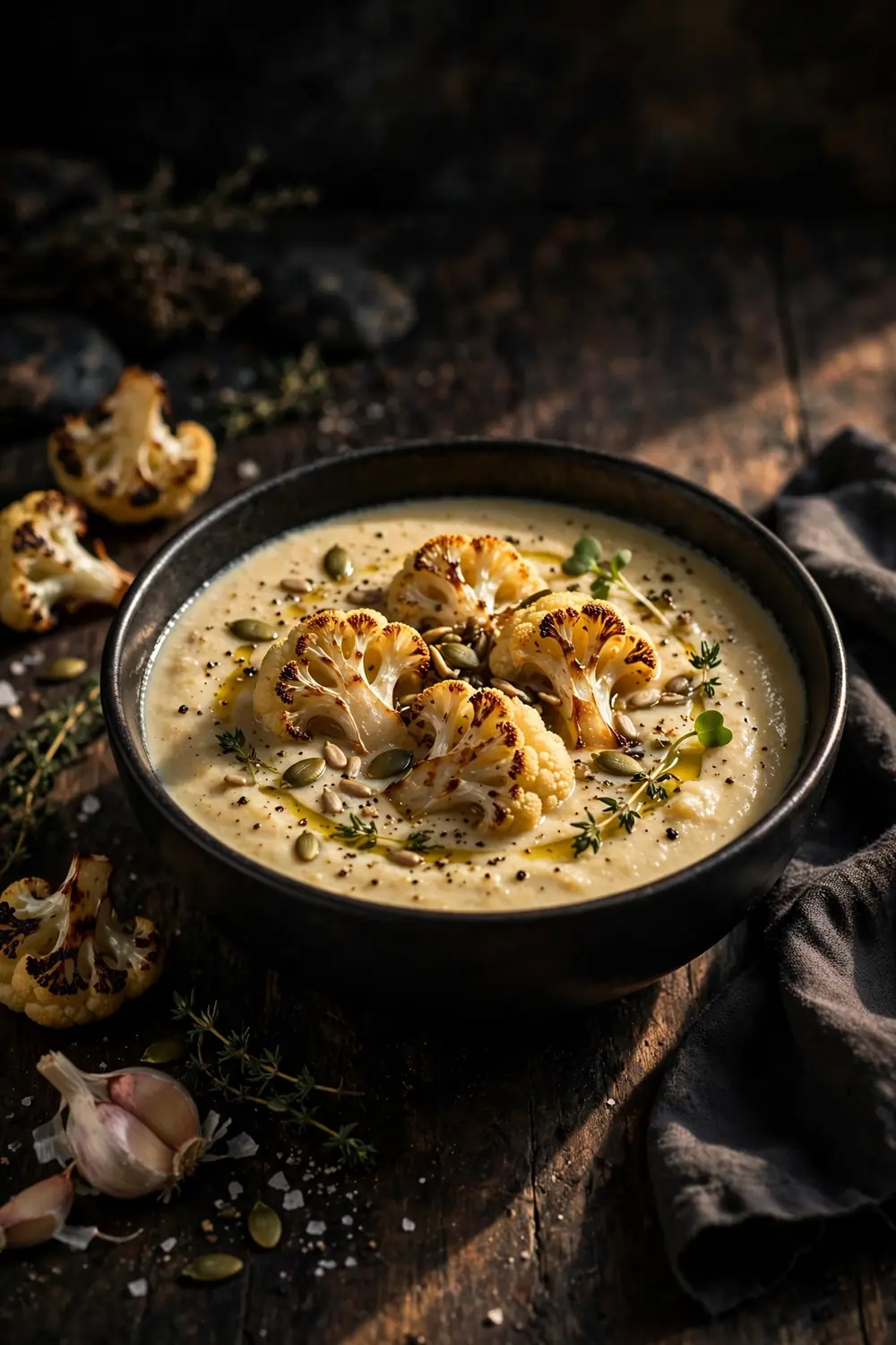 Roasted cauliflower soup
