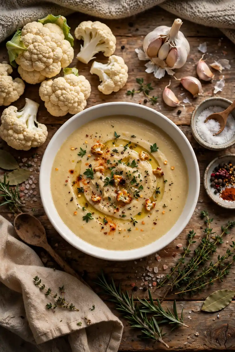 Roasted cauliflower soup