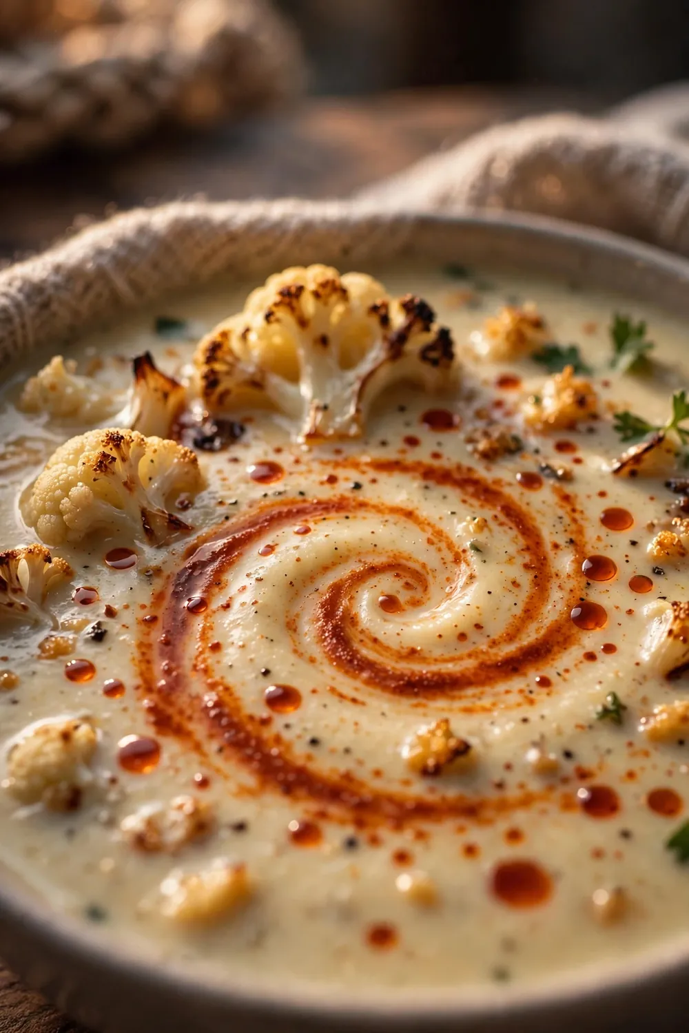 Roasted cauliflower soup