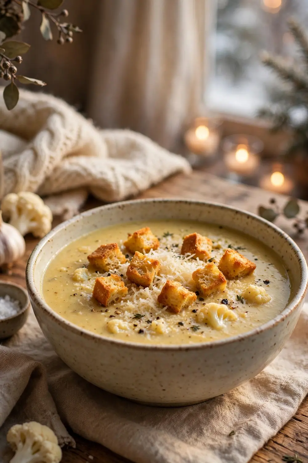 Roasted cauliflower soup