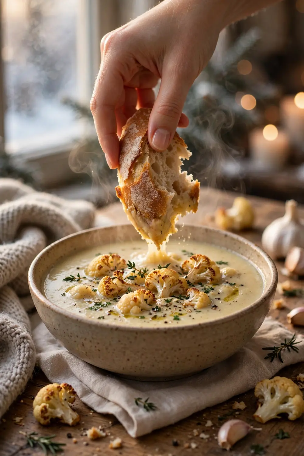 Roasted cauliflower soup