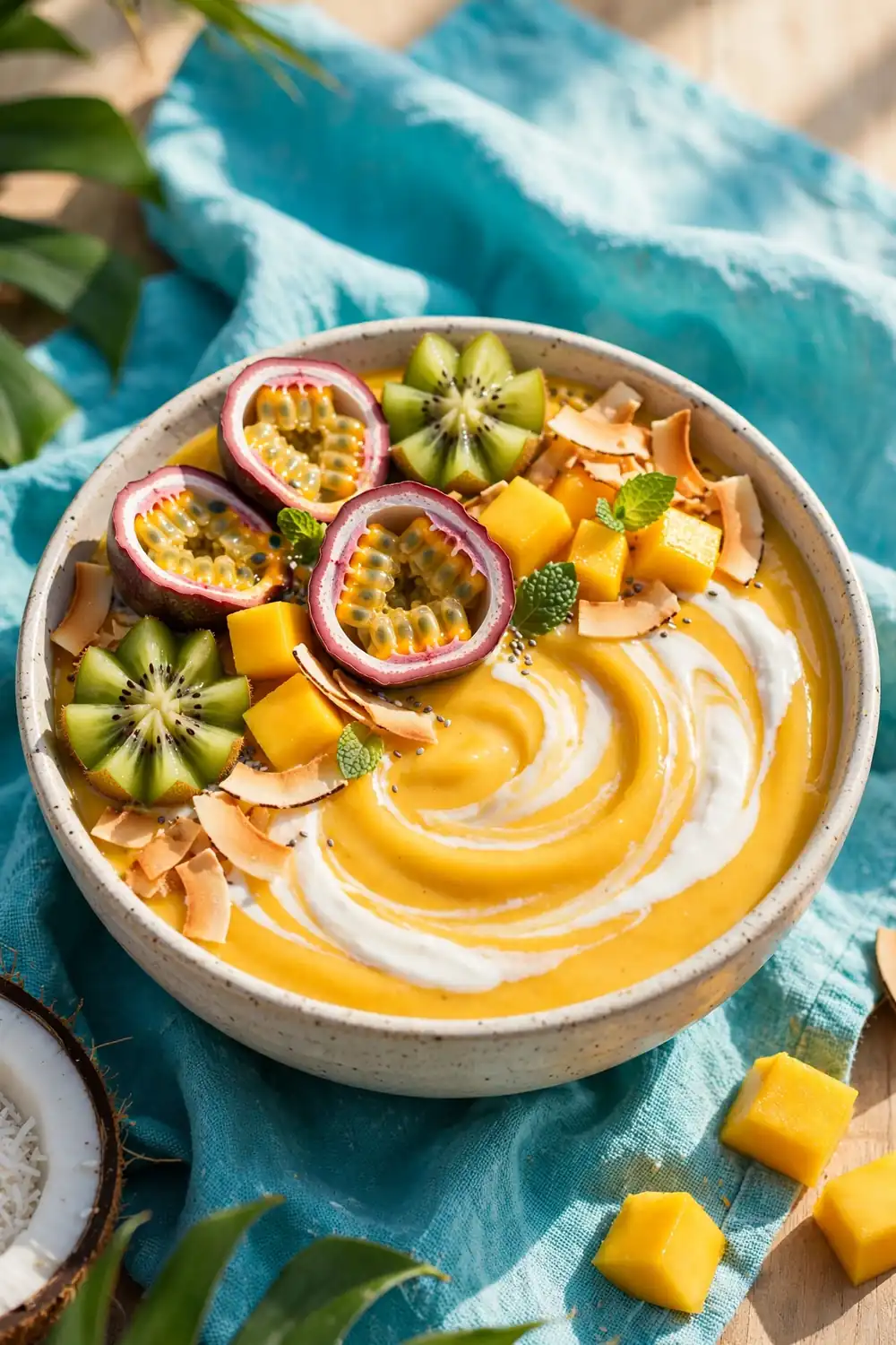 Mango coconut smoothie bowl