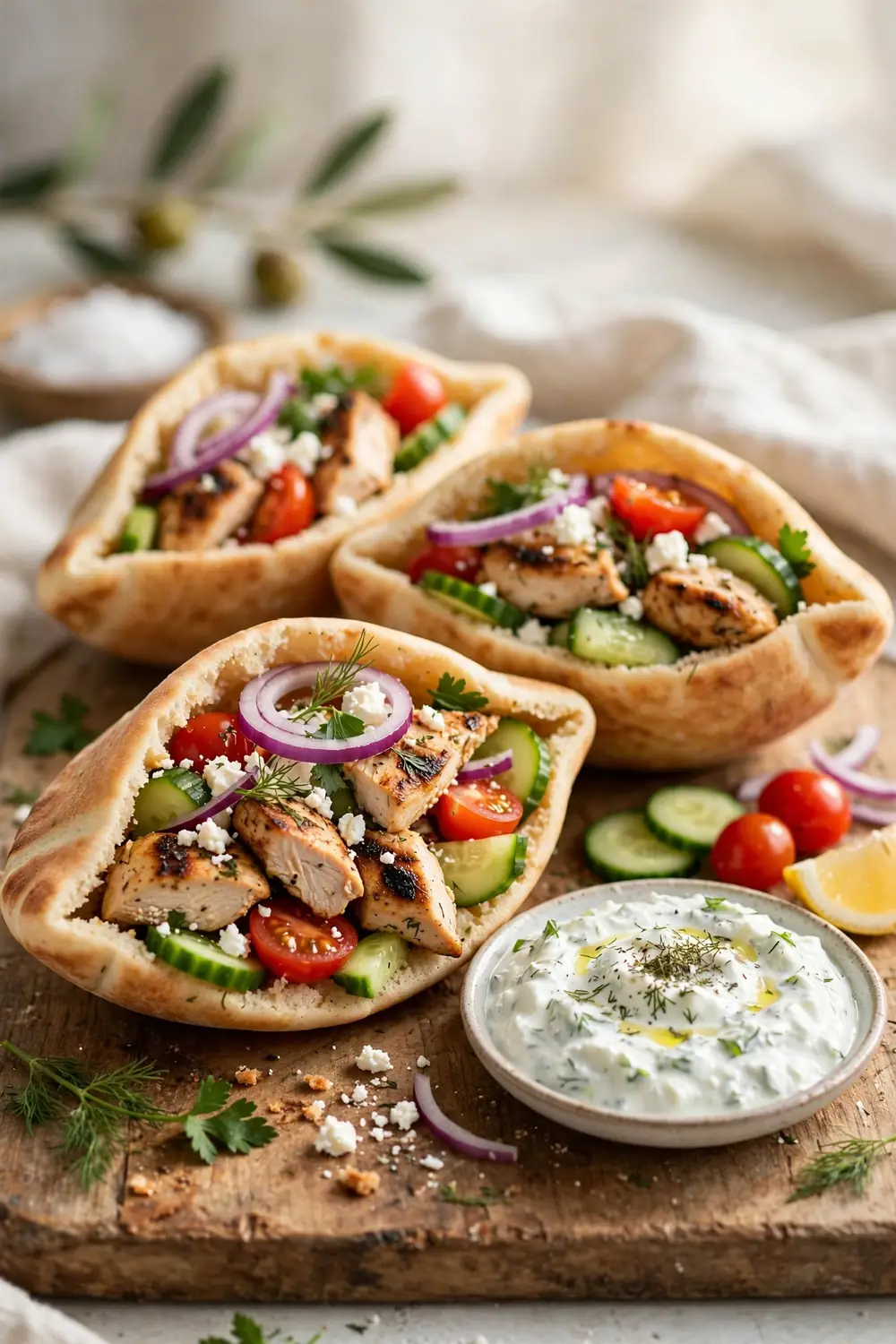 Greek Pita Pockets - healthy meal prep lunches