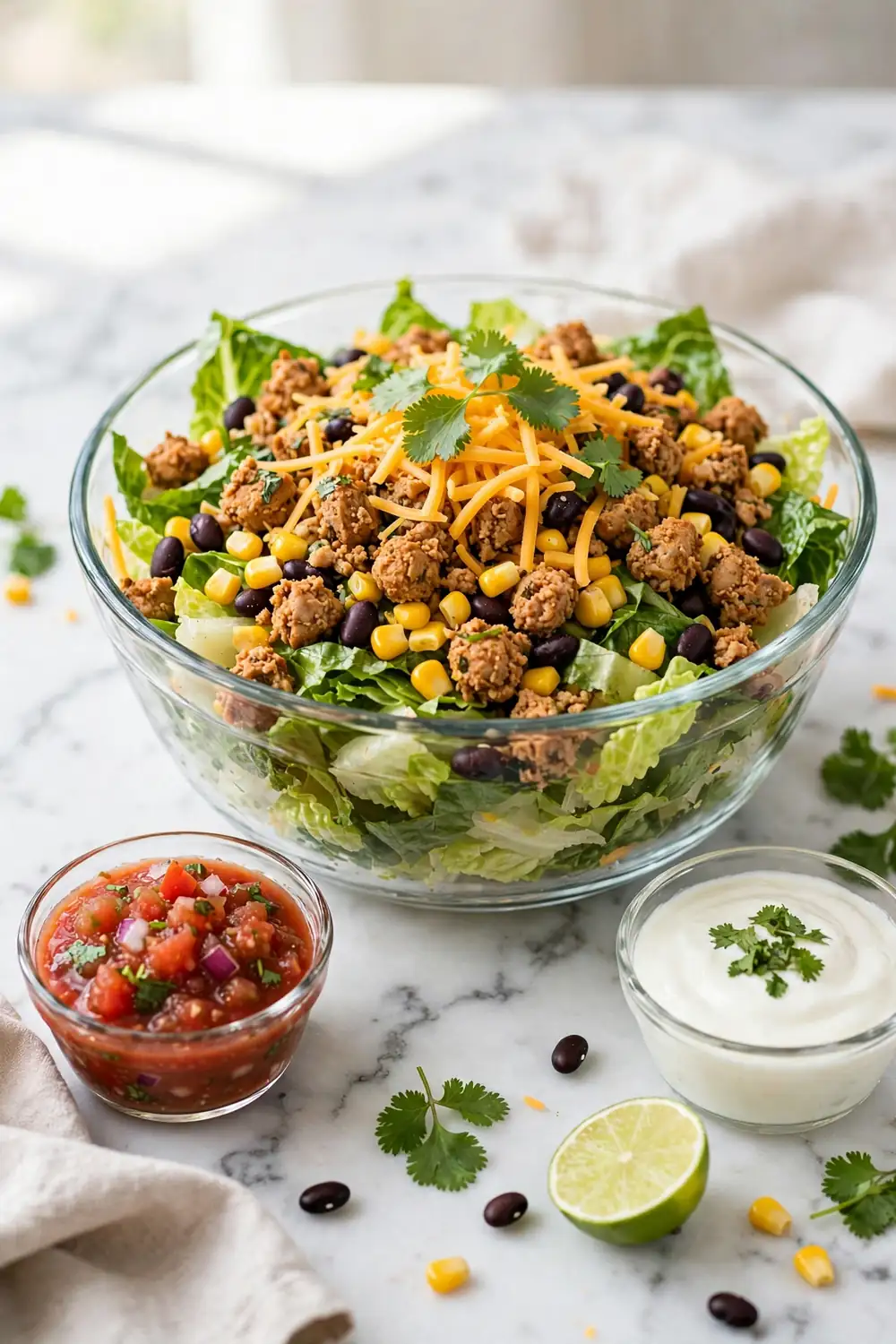 Turkey Taco Salads - healthy meal prep lunches
