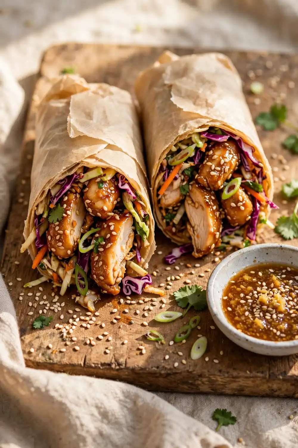 Sesame Chicken Wraps - healthy meal prep lunches
