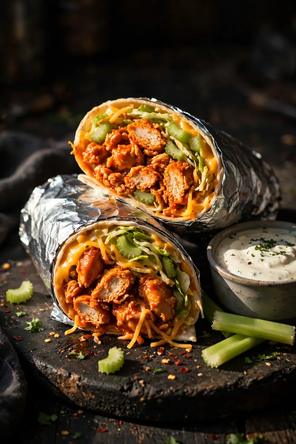 Buffalo Chicken Wraps - healthy meal prep lunches