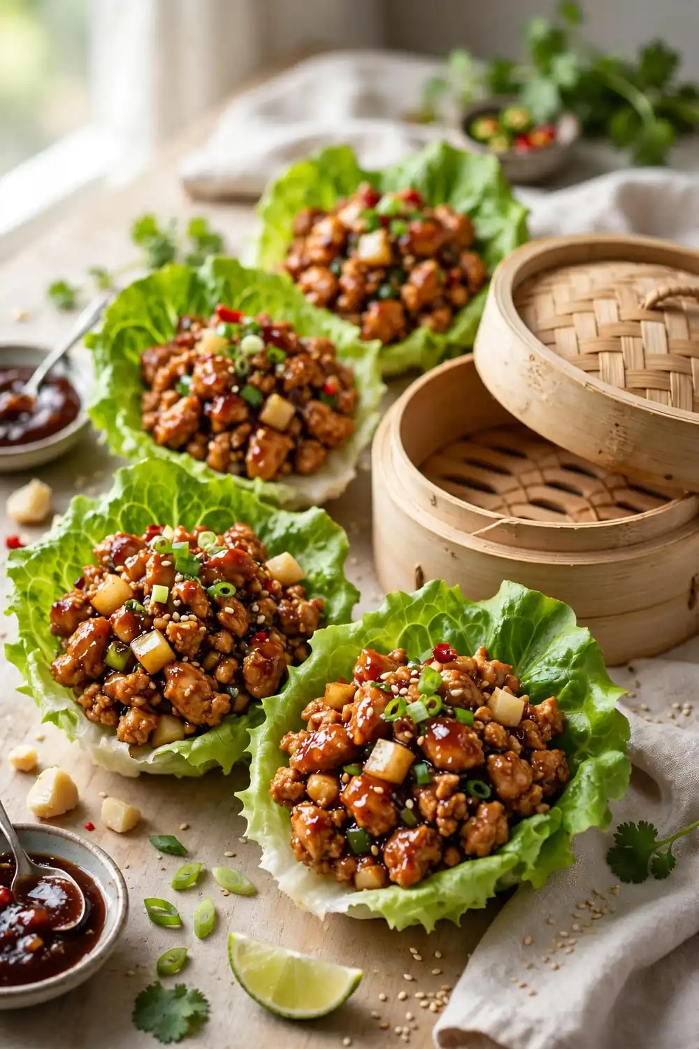 Asian Chicken Lettuce - healthy meal prep lunches