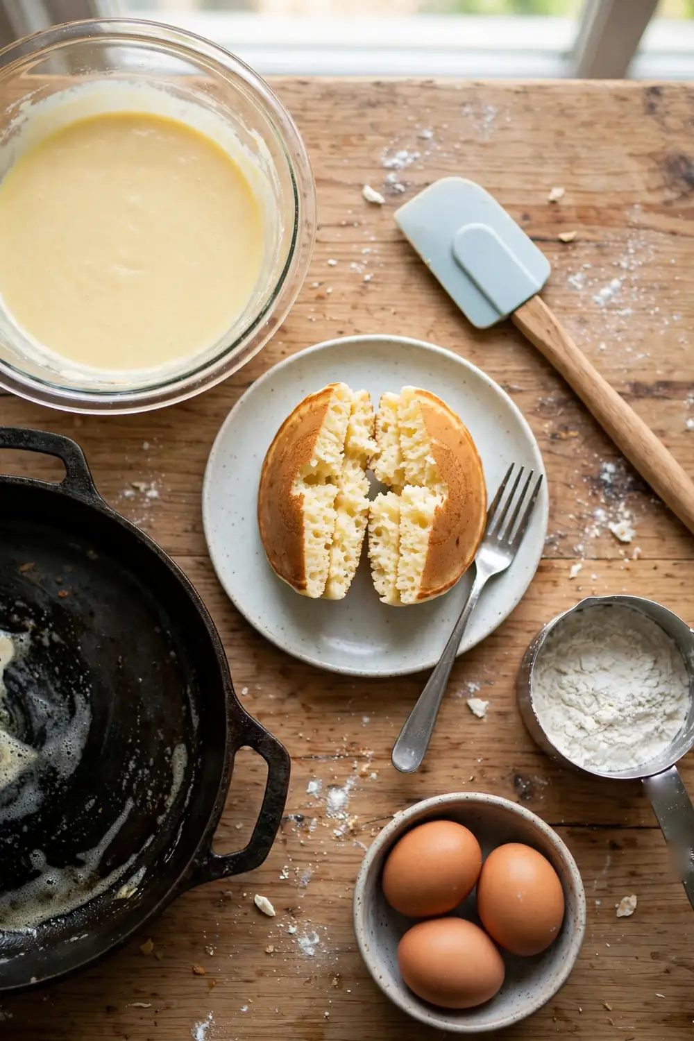 Single test pancake on a small plate
Cook a single test pancake, and check the texture before the full batch. A test shows if the batter needs rest, milk, or less mixing. One pancake saves the whole batch, and the fix stays small. Testing is a habit that pays off every time.