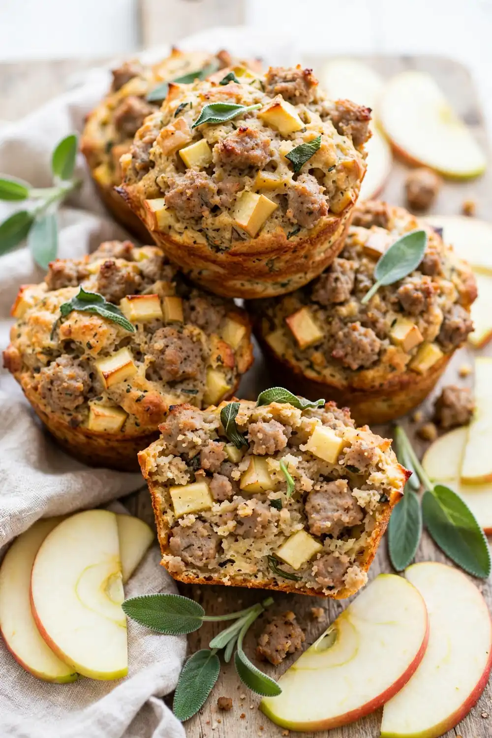 Sausage apple stuffing muffins 03