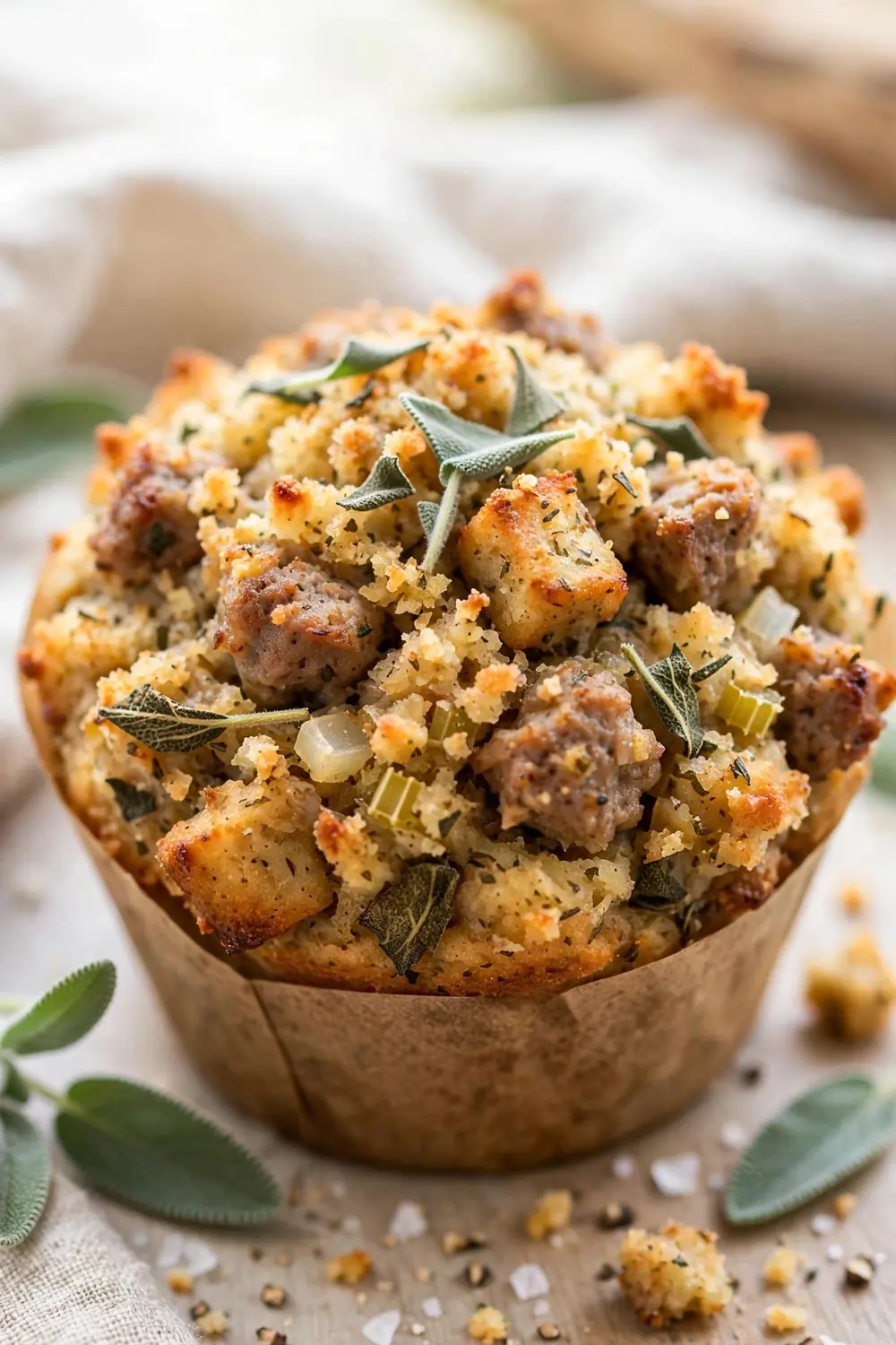 Sausage apple stuffing muffins 04