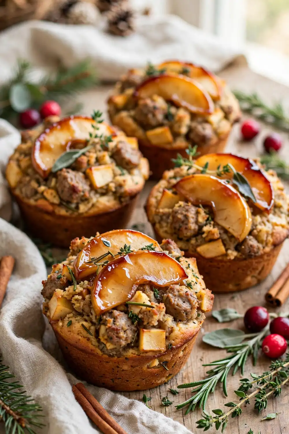 Sausage apple stuffing muffins 06