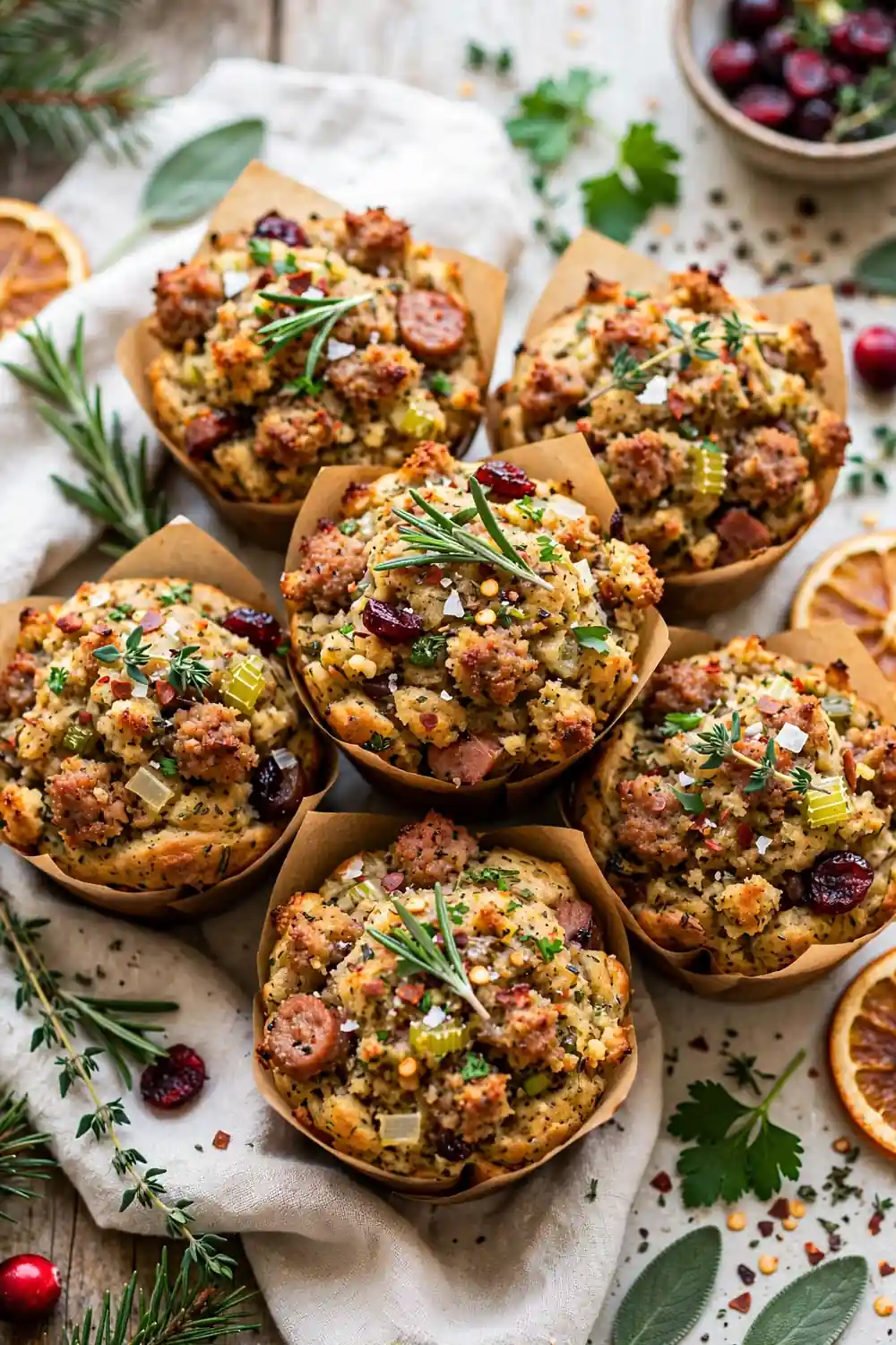 Sausage apple stuffing muffins 07