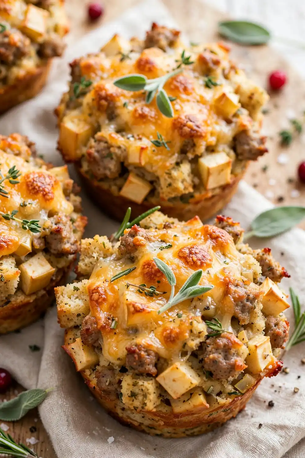 Sausage apple stuffing muffins 08