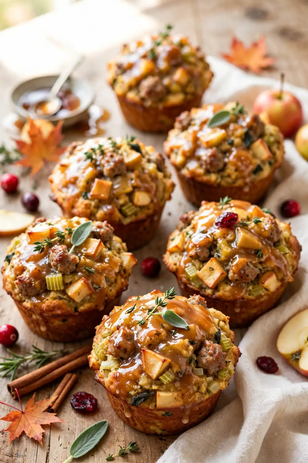 Sausage apple stuffing muffins 10