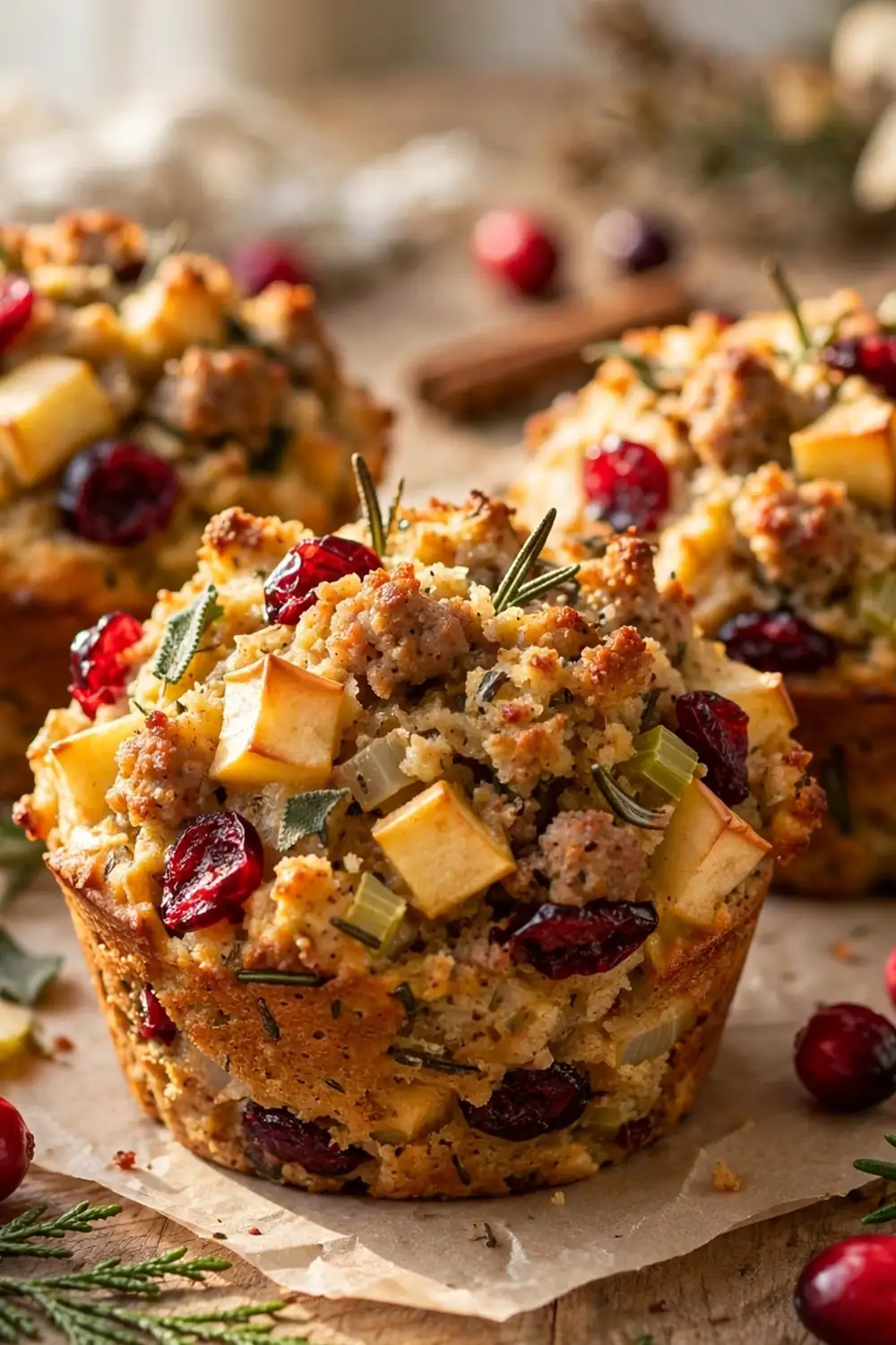 Sausage apple stuffing muffins 12