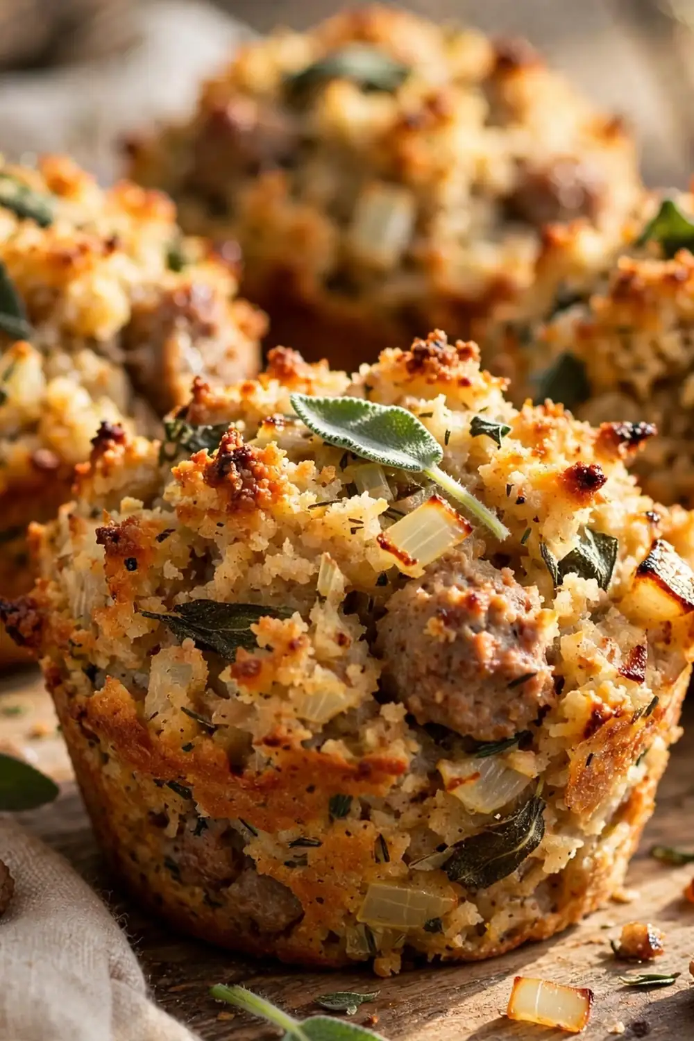 Sausage apple stuffing muffins 13