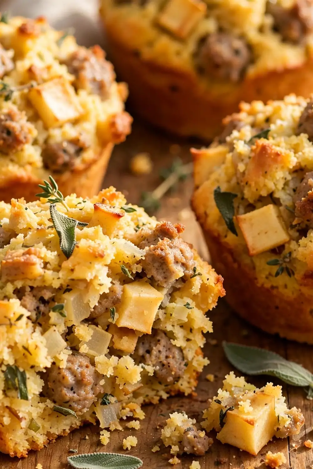 Sausage apple stuffing muffins 14