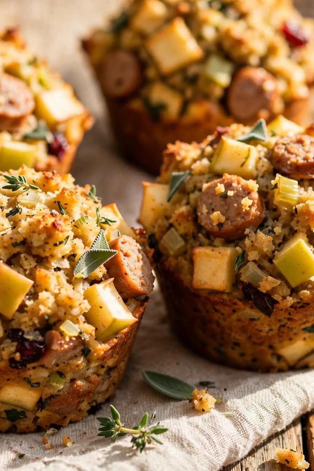 Sausage apple stuffing muffins 15