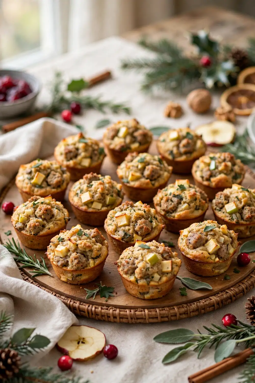Sausage apple stuffing muffins 16