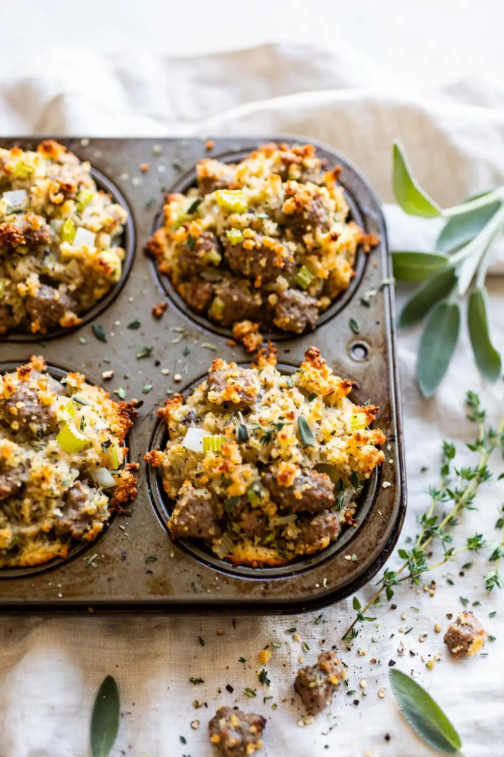 Sausage apple stuffing muffins 22