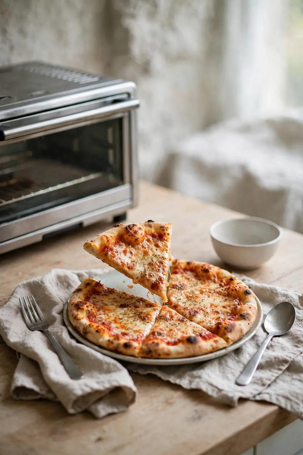 Single test pizza on a small plate