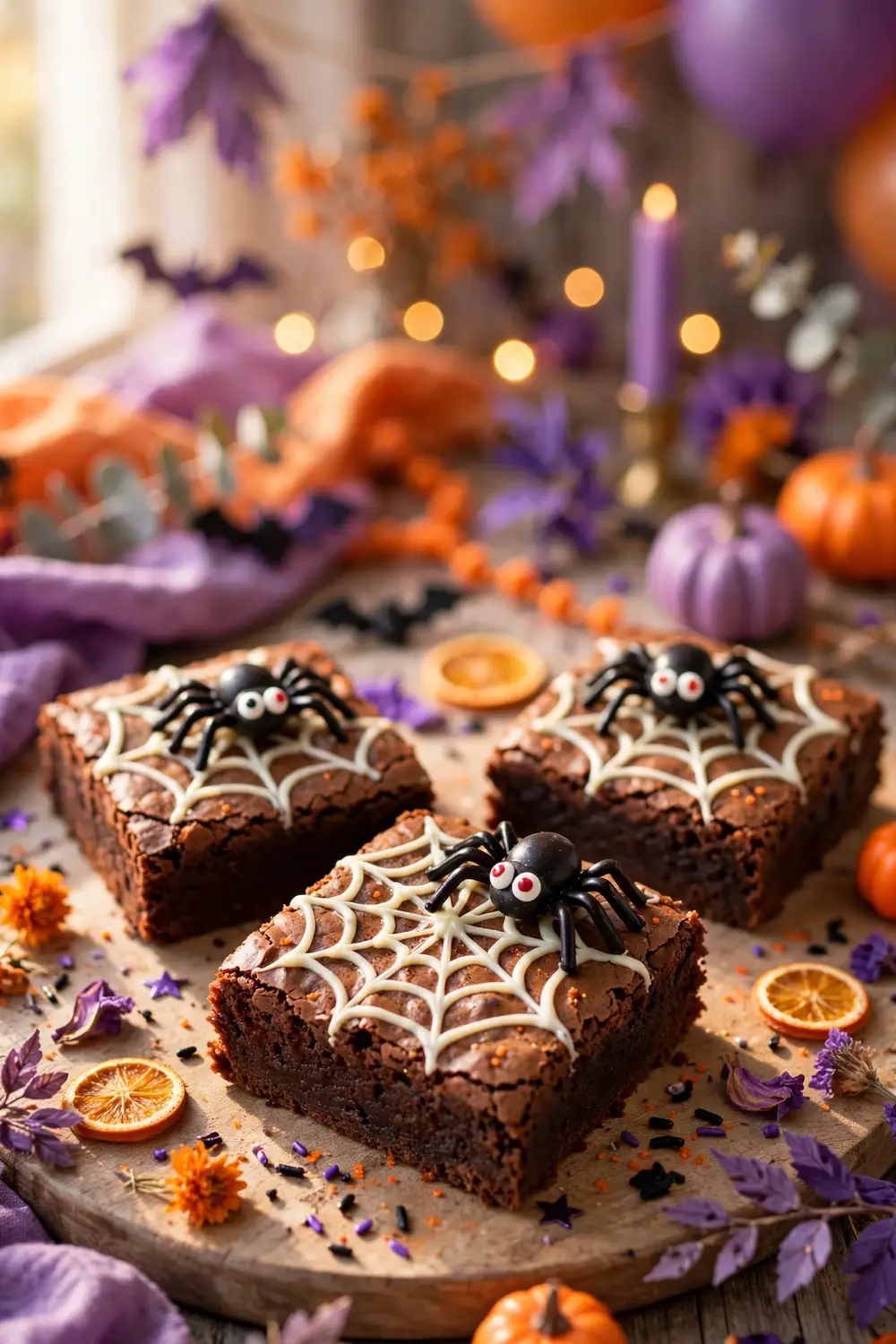 Halloween spiderweb brownies 03