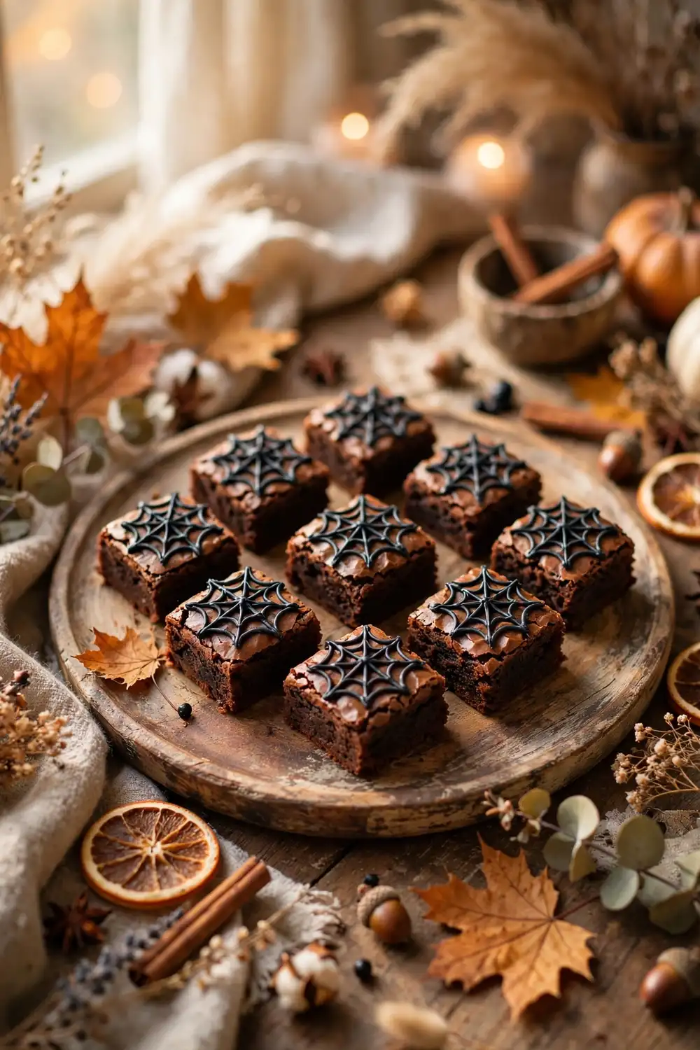 Halloween spiderweb brownies 04